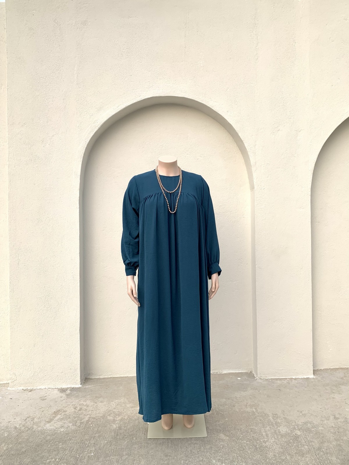 Ameera Ruffle Dress ( Teal Blue )